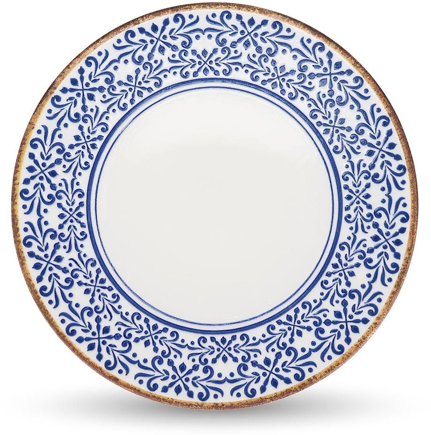 BonBistro - Bord plat - porselein - pizzabord - 32cm - Blauw - Azul