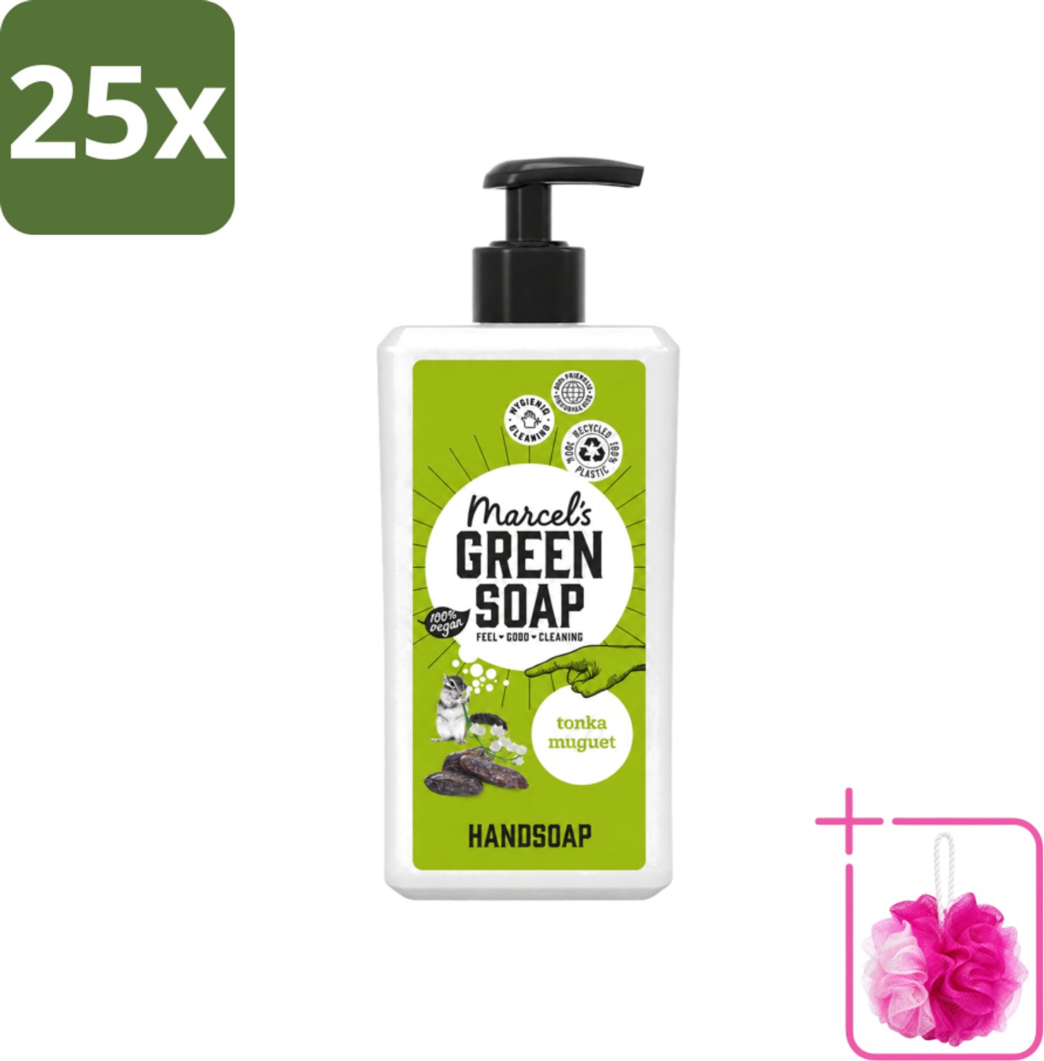 25 x Marcel's Green Soap - Handzeep - Tonka & Muguet - Zachte verzorging - 500 ml - Bulkverpakking - Handzeep - Douchemop - Natuurlijke handzeep
