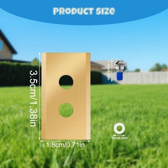 45 stuks vervangmessen voor grasmaaiers - met schroefdraadbevestigingsschroef - 0,9 mm dik - robotmaaier - compatibel met Gardena/Husqvarna/Mammotion Luba-serie — afbeelding 3