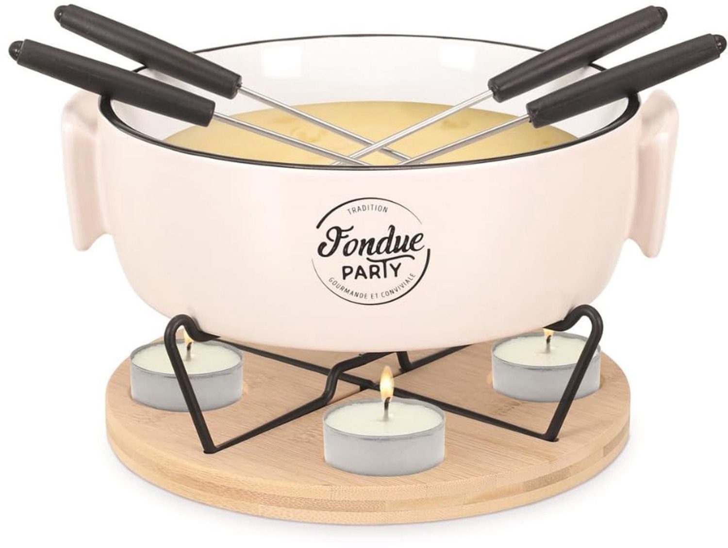 Fondue Set voor 4 Personen - Inclusief Pan en Branders