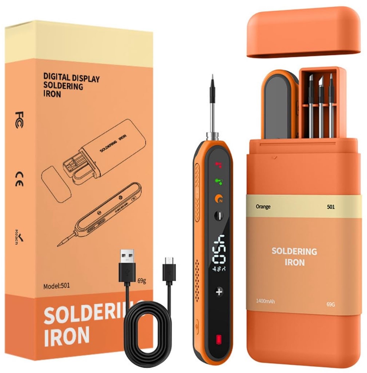 Draadloze Soldeerbout met 1400 mAh Batterij