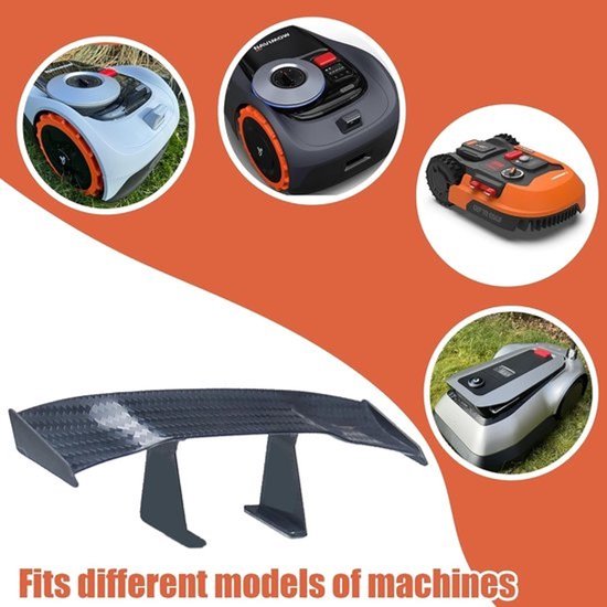 2 zelfklevende mini-vleugelspoilers, bouwpakket met achtervin - Voor Worx M500 Plus, Navimow, Ecovacs Goat G1, Gardena enz. - Accessoires voor auto en robotmaaier, zwart — afbeelding 3