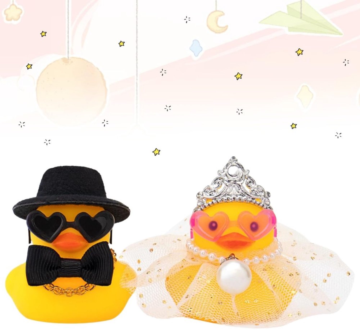 Set van 2 Rubber Ducks voor Auto Decoratie