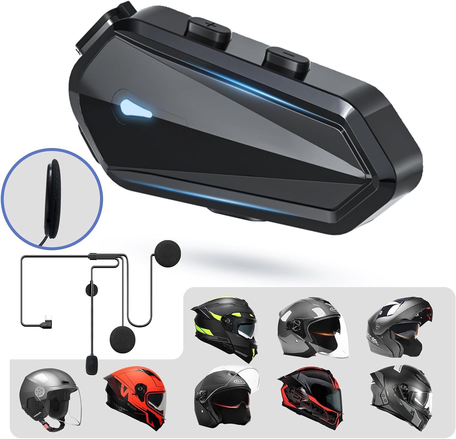 Vantivo® Motorhelm Headset - Intercom - Bluetooth - Zwart
