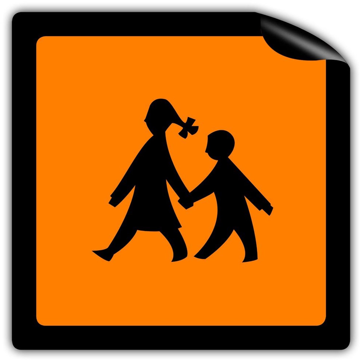 Magnetisch Schoolbus Waarschuwingsbord - 40x40cm