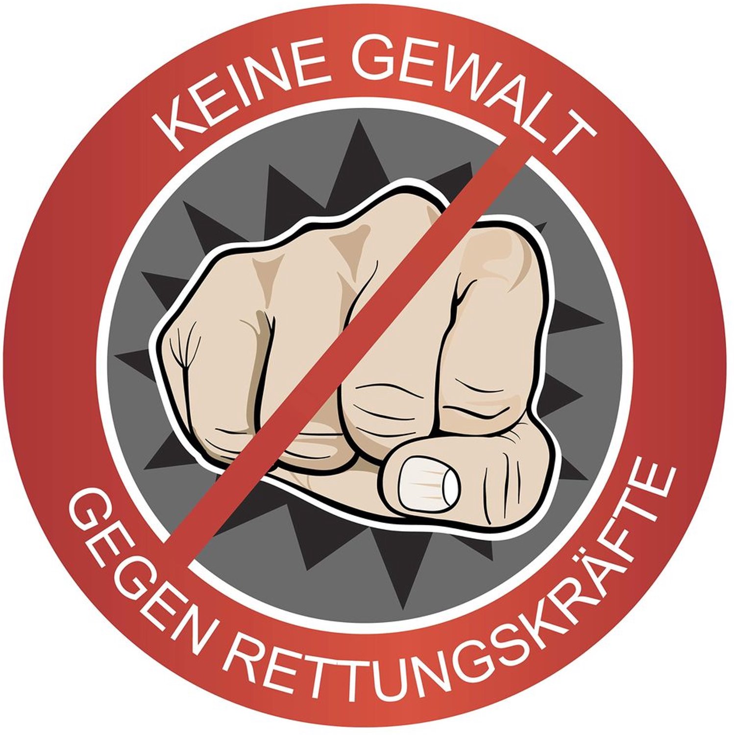 Set van 2 Stickers Geen Geweld Tegen Hulpverleners