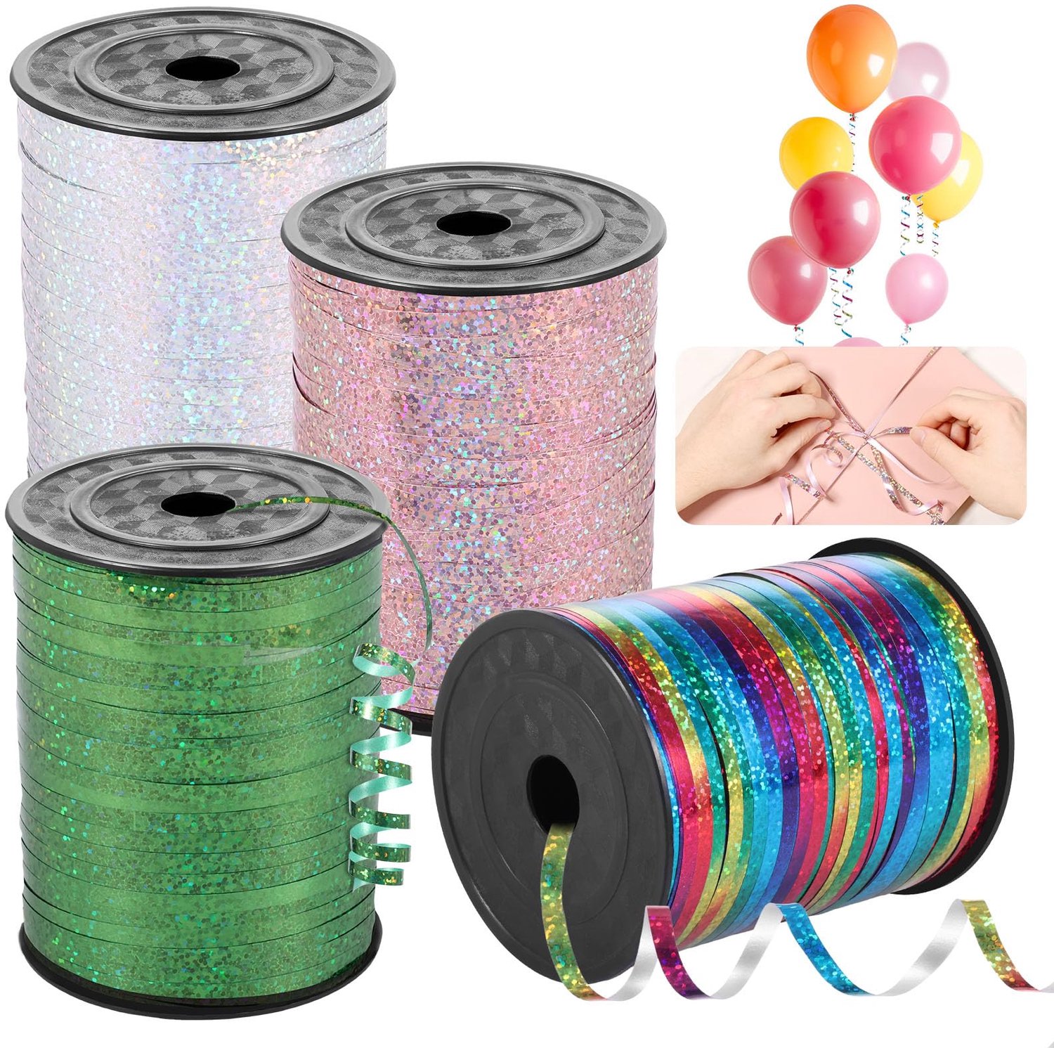 Set van 4 Cadeaulinten en Ballonsnoer (500 yards)