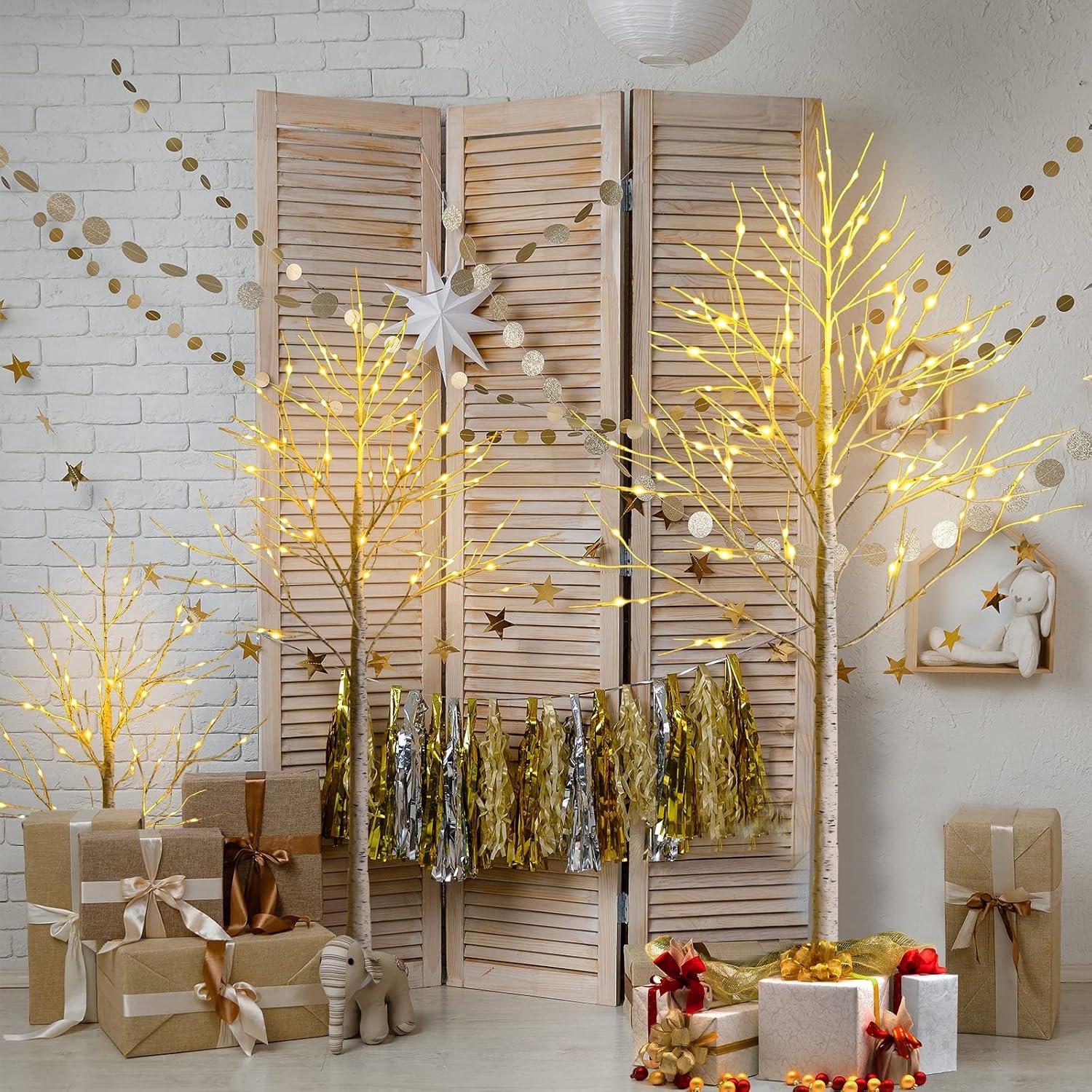KOMFOTTEU 150 cm led-boom voor binnen - lichtboom voor Kerstmis - met 72 warmwitte ledverlichting - kunstkerstboom kerstdecoratie voor thuis, feest en verjaardag – foto 6