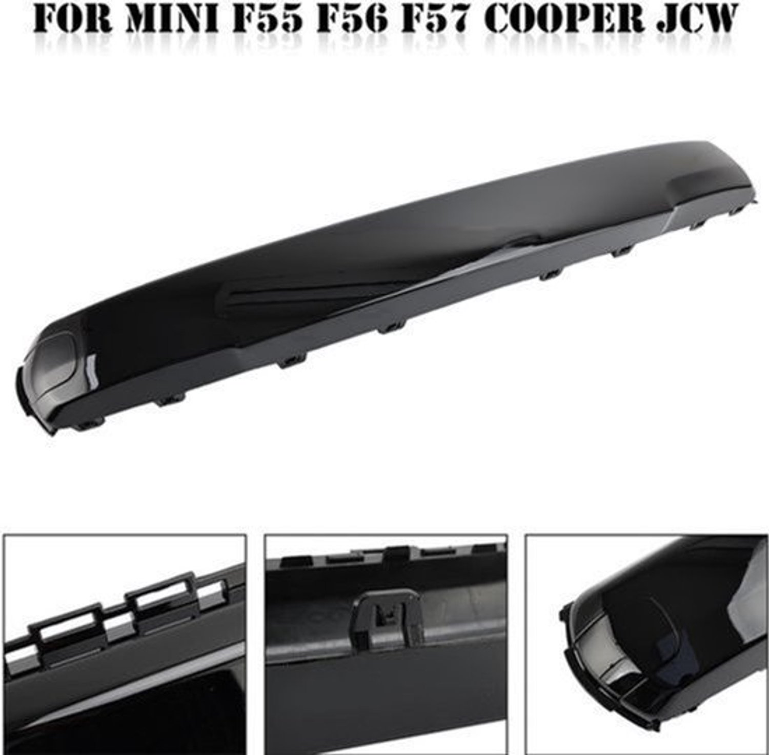 Nummerplaatcover Glanzend Zwart - ABS Kunststof En Roestvrij Staal - Voor Mini F55 F56 F57 Cooper S - Auto Accessoire - Bescherming En Styling