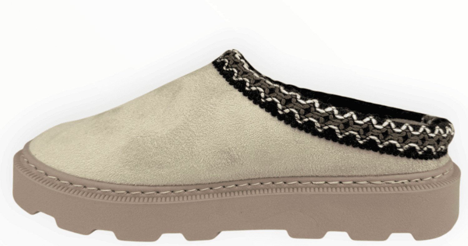 Double Heart Dames Pantoffel | Beige | Maat: 37