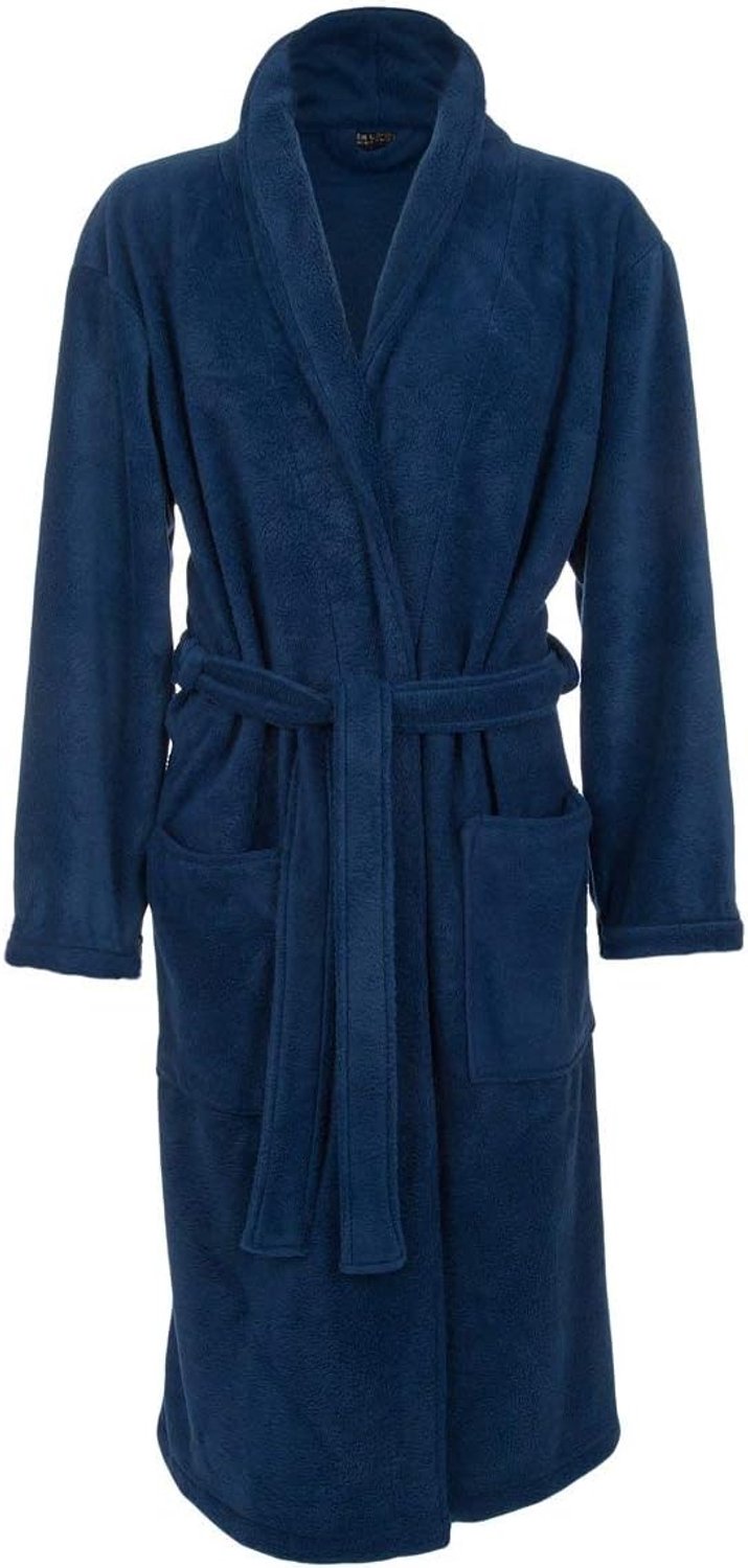 John Christian Luxe Fleece Badjas Blauw - Heren