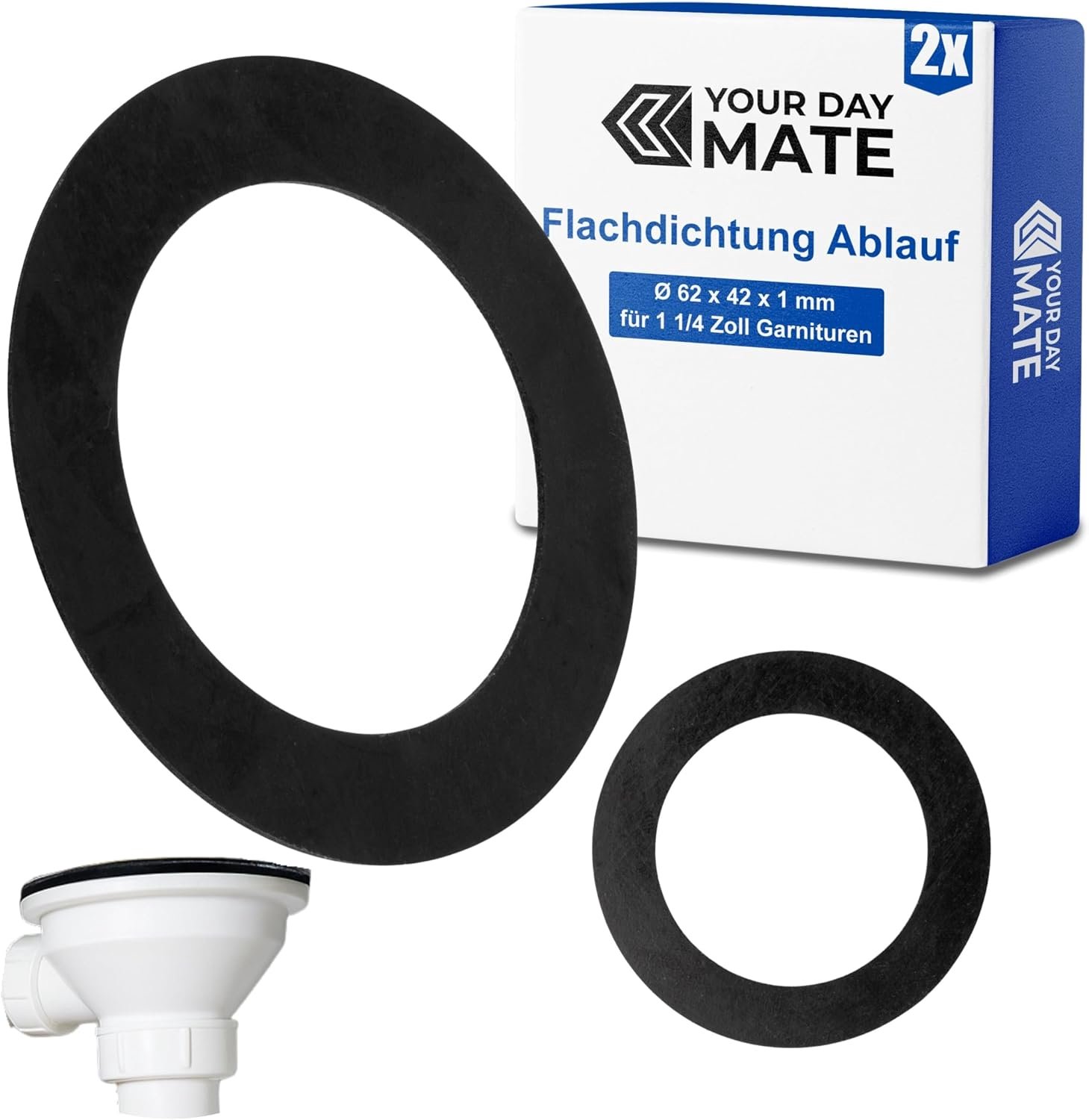 2x Afdichtring voor Afvoerplug 62x42x1mm - Universeel