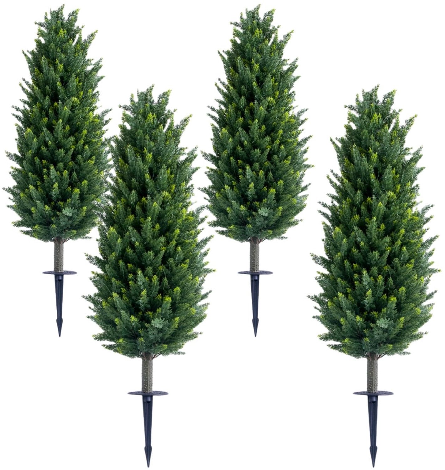 Danky - Kunstmatige topiarybomen met grondpen - 110 cm - Groen - 4 stuks