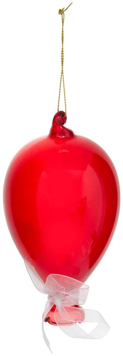 Feeric lights & Christmas Rode glazen ballonvormige dennenboomhanger, 14 cm Rouge