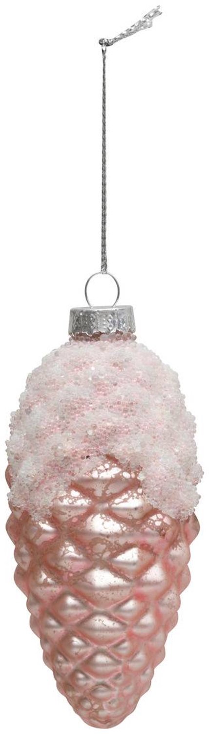 Feeric lights & Christmas Hanglamp in de vorm van een dennenboom met een dennenappel van roze glas, hoogte 105 mm Rose