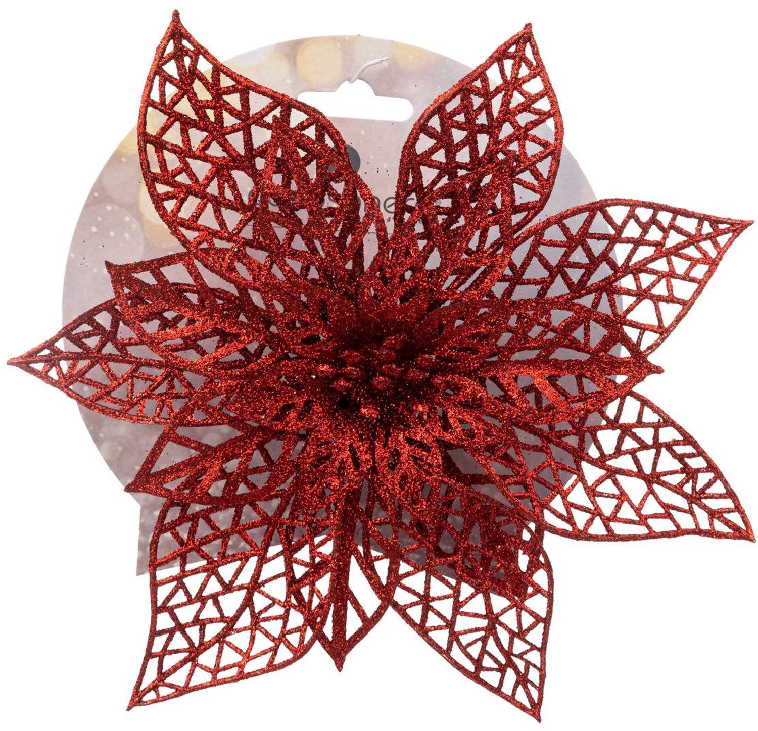 Feeric lights & Christmas Rode plastic kerstpoinsettia, 20 cm Rouge