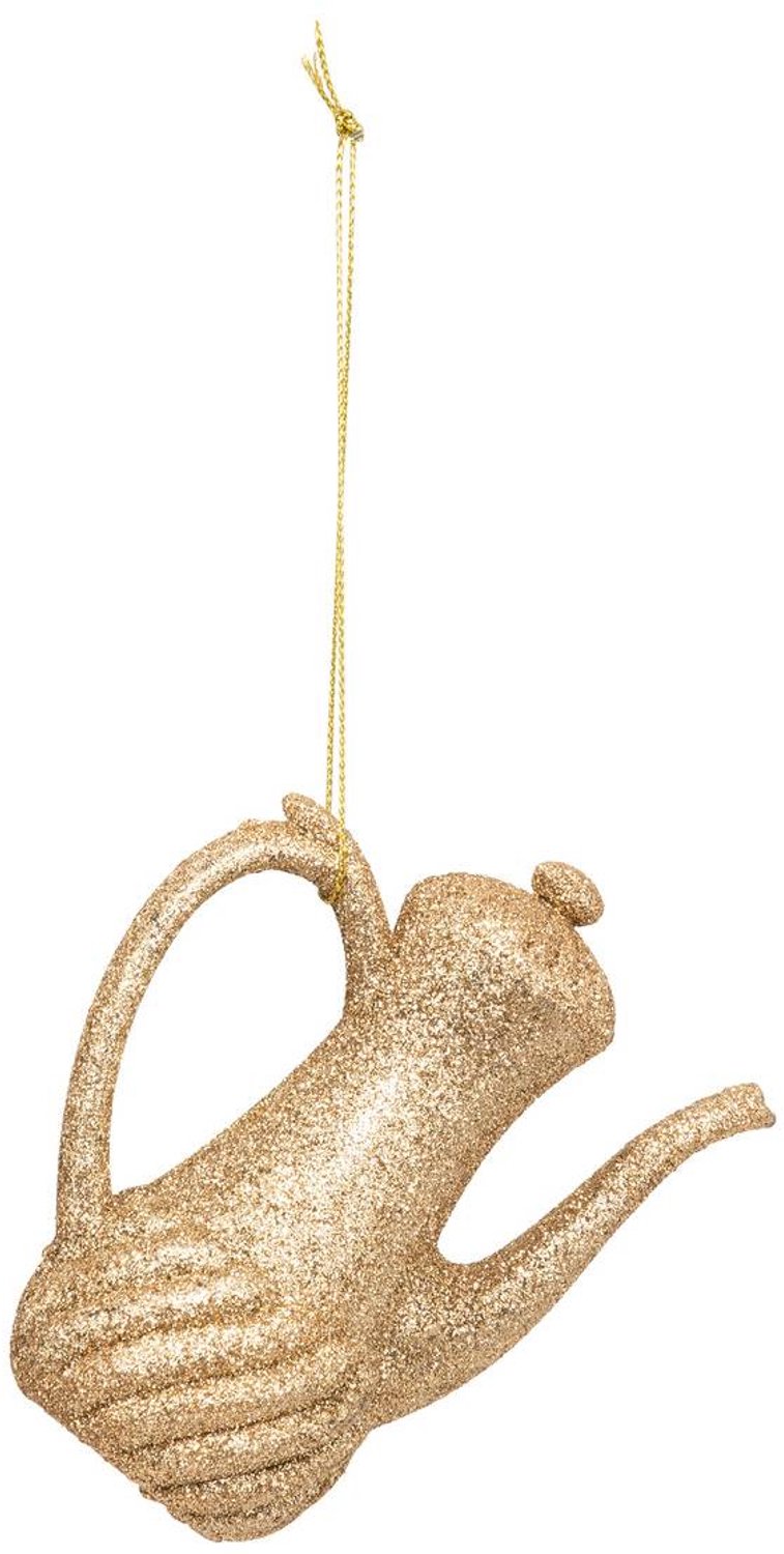 Feeric lights & Christmas Kersttheepot van plastic met gouden glitters, 10 cm Doré