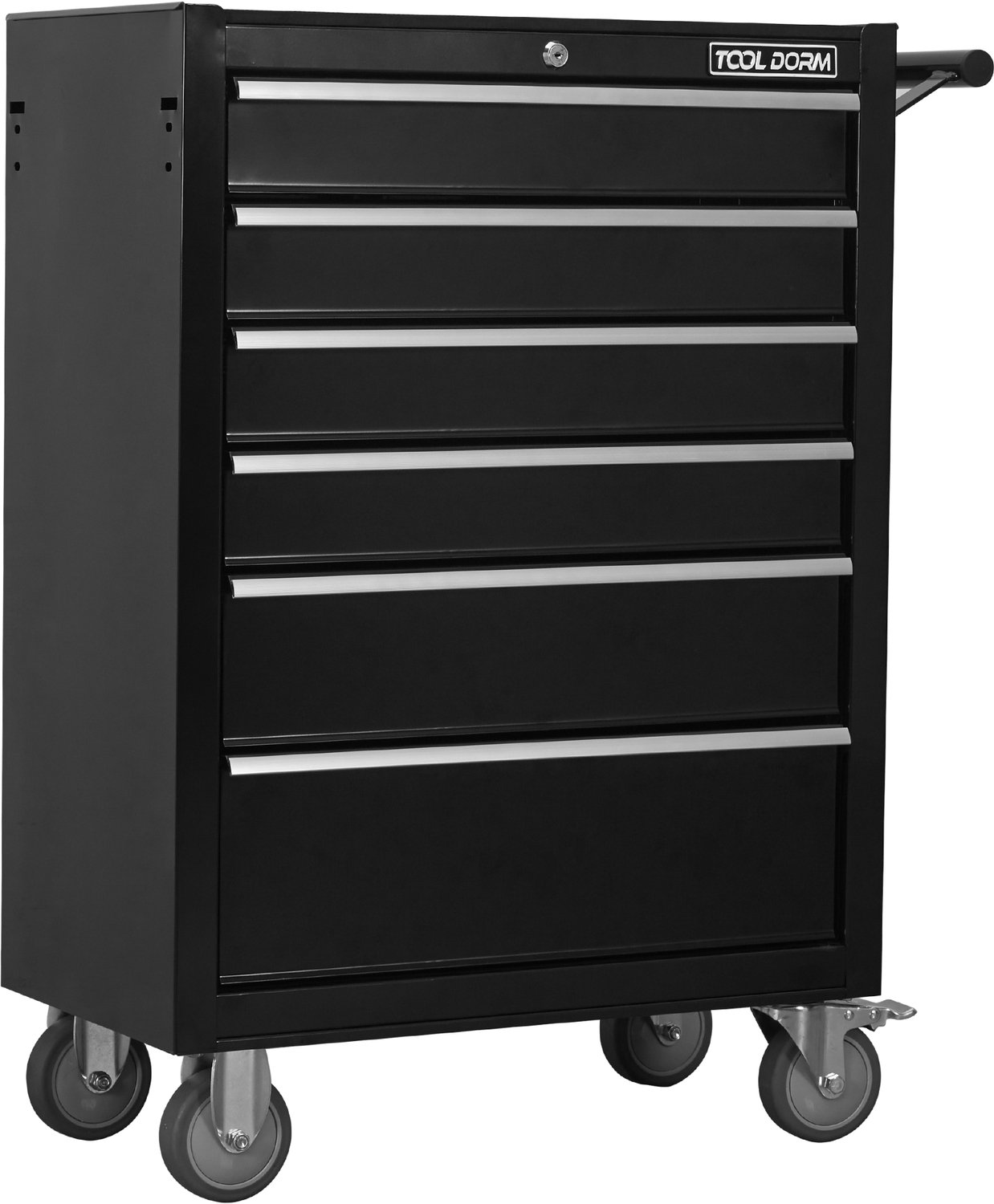 Gereedschapswagen Met 7 Laden - Metalen Gereedschapswagen Met Wielen En Slot - Kogellagergeleiders - Voor Garage En Werkplaats - Zwart