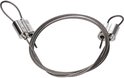 Stalen ophangkabel met twee verstelbare metalen sluitingen voor verlichting.