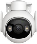Witte Imou buitenbeveiligingscamera, vooraanzicht met zichtbare LED-verlichting.
