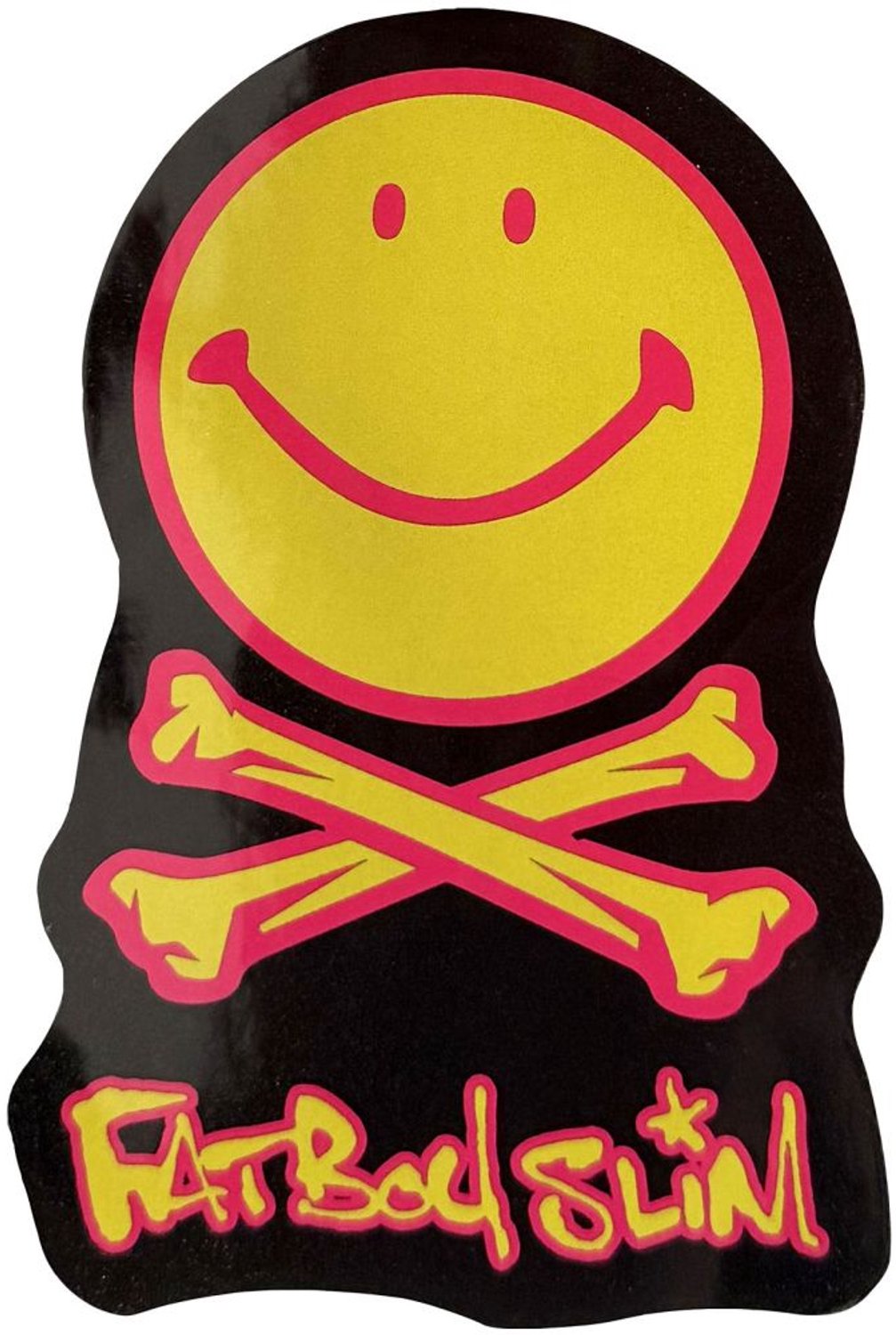 Fatboy Slim - Happy Face Logo Sticker - Zwart/Multicolours