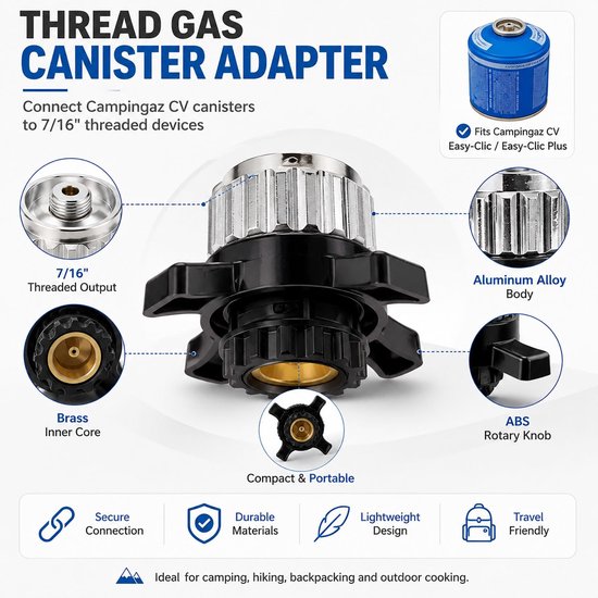 Gas Cartridge Adapter voor Campingaz Easy-Click — afbeelding 3