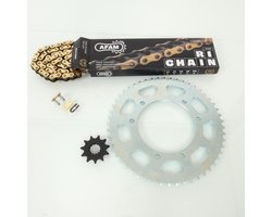 Kit chaîne Afam pour Moto Rieju 50 SMX 2005 à 2008 11x52 pas 420 132L / 08001614 Neuf