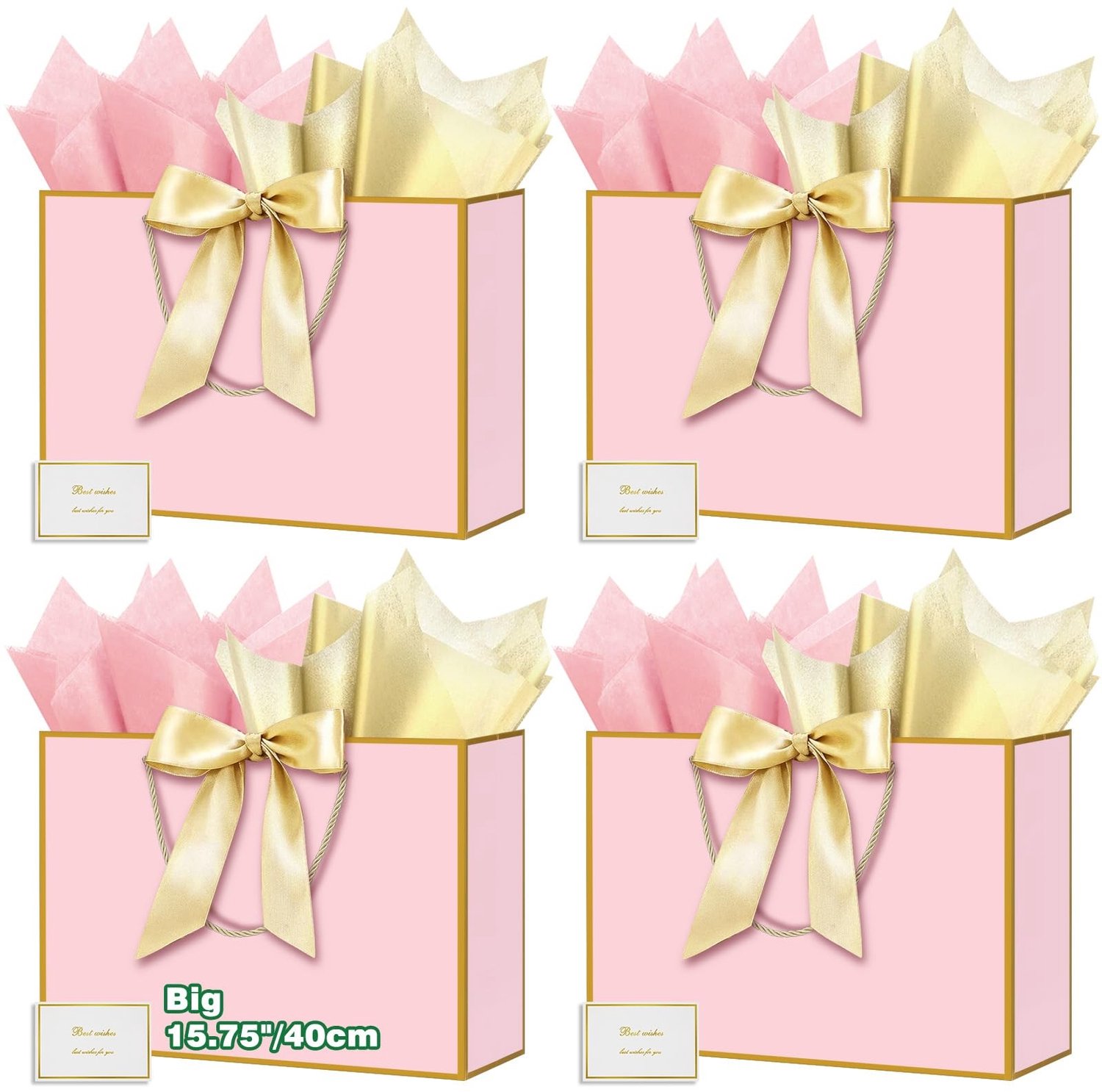 Set van 4 Grote Cadeauzakjes voor Diverse Gelegenheden