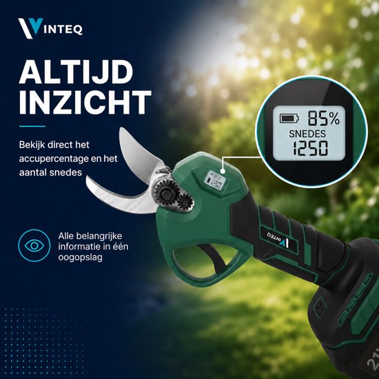Vinteq Elektrische Snoeischaar Telescopisch - Takkenschaar Telescopisch - Accu Snoeischaar - Tuinschaar - Incl. Koffer - 2x 4Ah Accu - 40mm - tot 2.3 Meter — afbeelding 4
