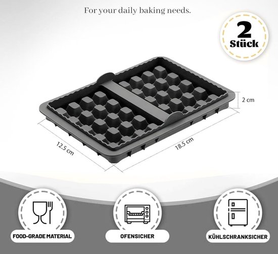 Set van 2 Wafelplaten voor Dubbele Airfryer, Antiaanbak Wafelvormen, BPA-vrij en Vaatwasserbestendig, Ideaal voor Belgische Wafels en Bakken — afbeelding 5