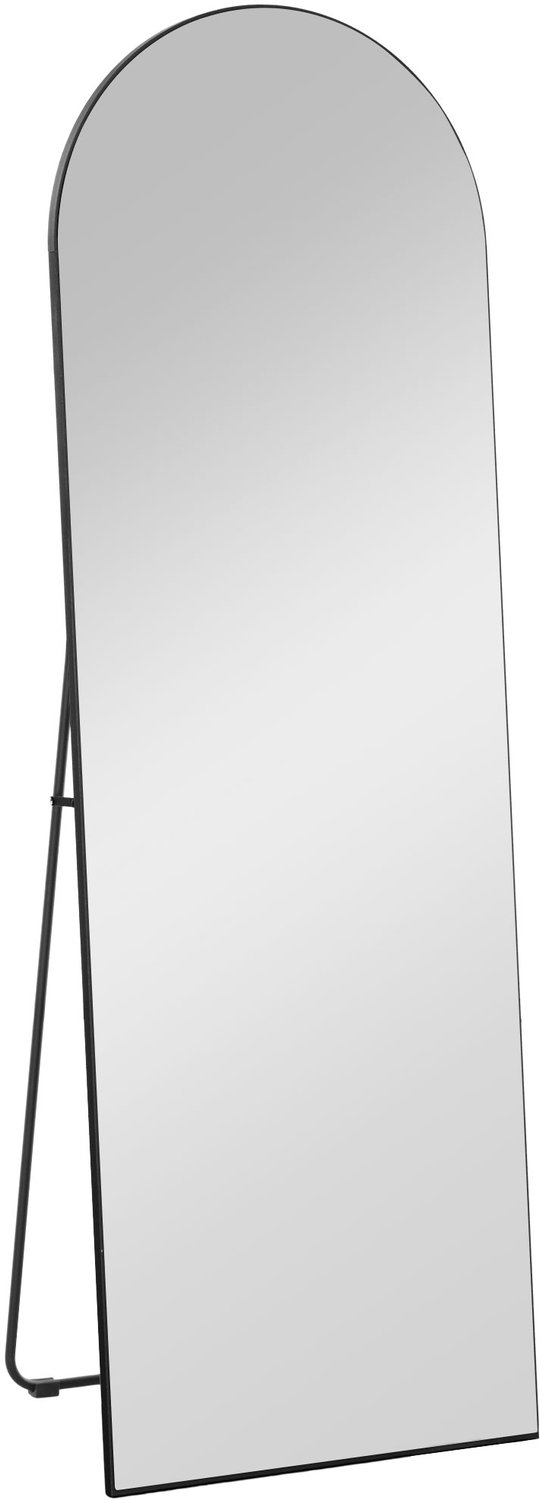 Homona Passpiegel - Met boogvorm - Vrijstaand of voor wandmontage - 50 x 150 cm - Zwart