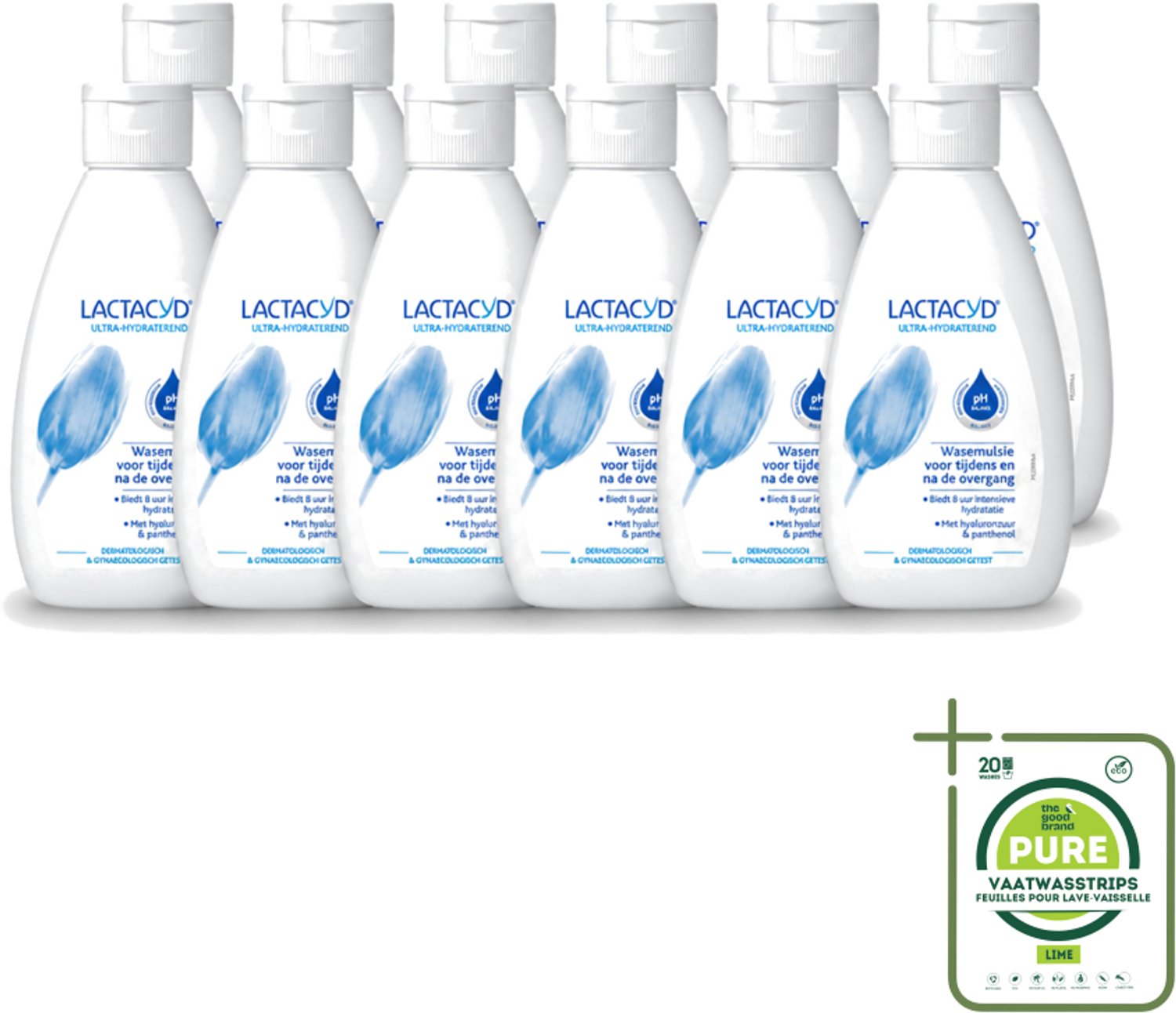 12 x Lactacyd – Ultra Hydraterend – Voor tijdens en na de overgang – 200 ml - Grootverpakking - Vaatwasstrips - Overgang - Hydraatatie - Jeuk - Droogheid - Intieme Verzorging