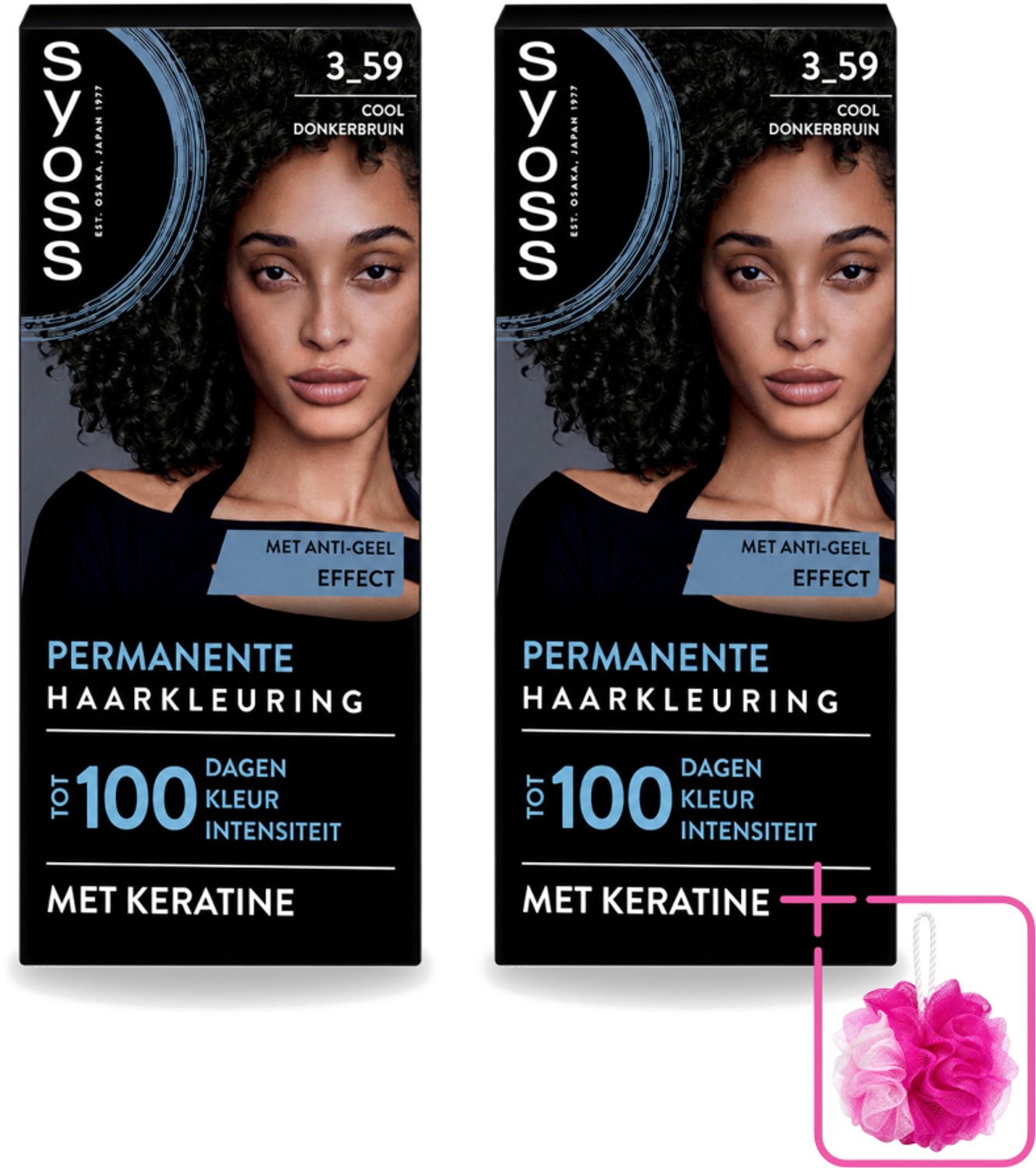 2 x SYOSS - Coloration 3-59 Cool Donkerbruin - Haarverf - Grijsdekking - Vermindert Haarbreuk - Bulkverpakking - Haarkleuring - Douchemop - Donkerbruin