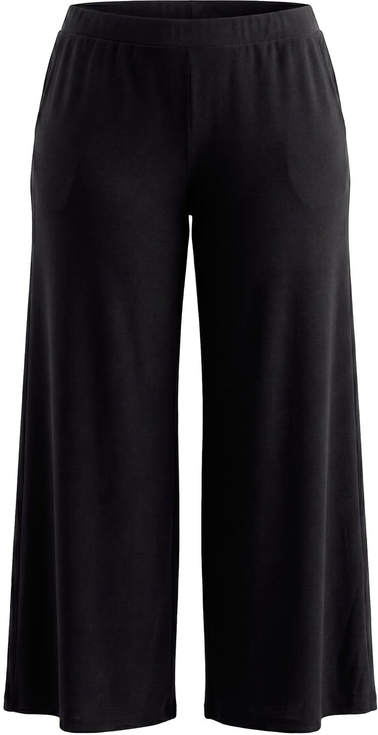 Ulla Popken - Dames - Jersey-broek in Marlene-stijl - Zwart - Maat 42+