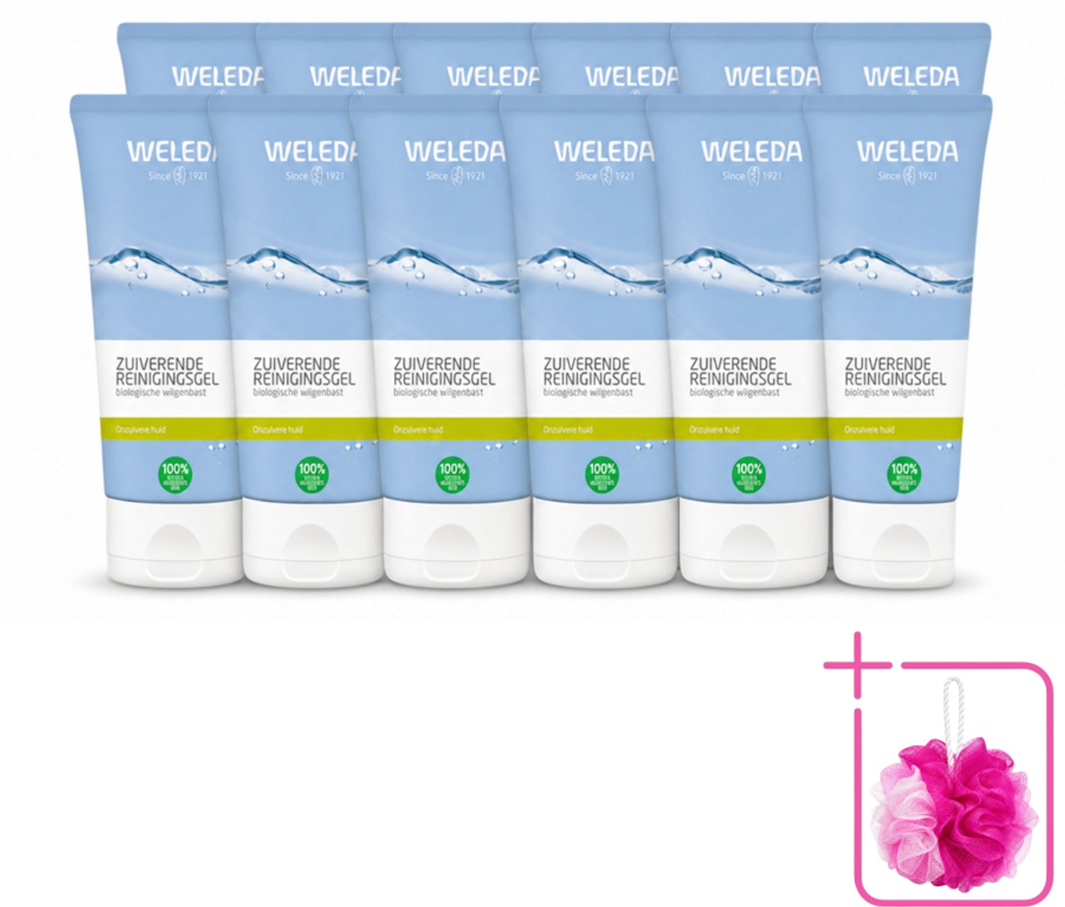 12 x WELEDA - Reinigingsgel Zuiverend - Voor onzuivere huid - 100 ml - Bulkverpakking - Zuiverende reiniging - Douchemop - Onzuivere huid