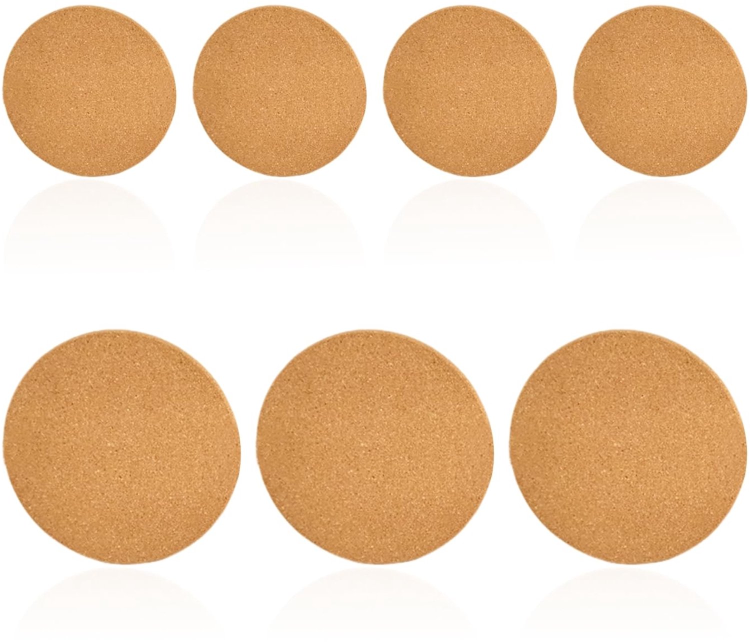 Set van 3 Kurkmatten 16 cm en 4 Kurkmatten 10 cm - Thermische Isolatie