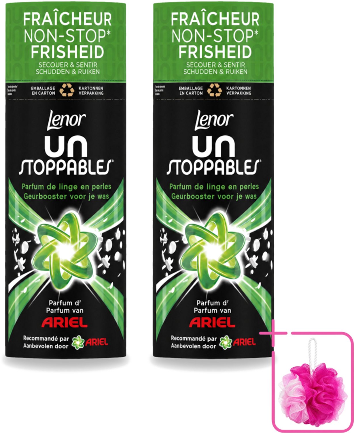 2 x Lenor Unstoppables – Geurbooster – Ariel – 13 Wasbeurten – 165 g - Bulkverpakking - Geurbooster was - Douchemop - Frisse geur was