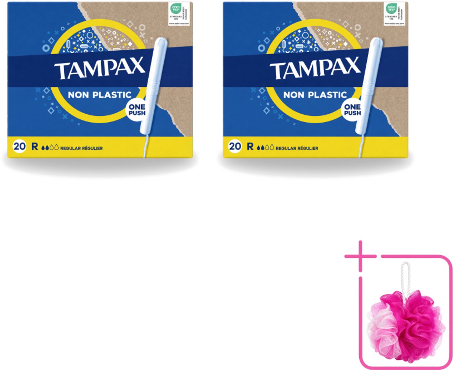 2 x Tampax – Tampons – Regular – Kartonnen inbrenghuls - Bulkverpakking - Tampons - Douchemop - Menstruatie