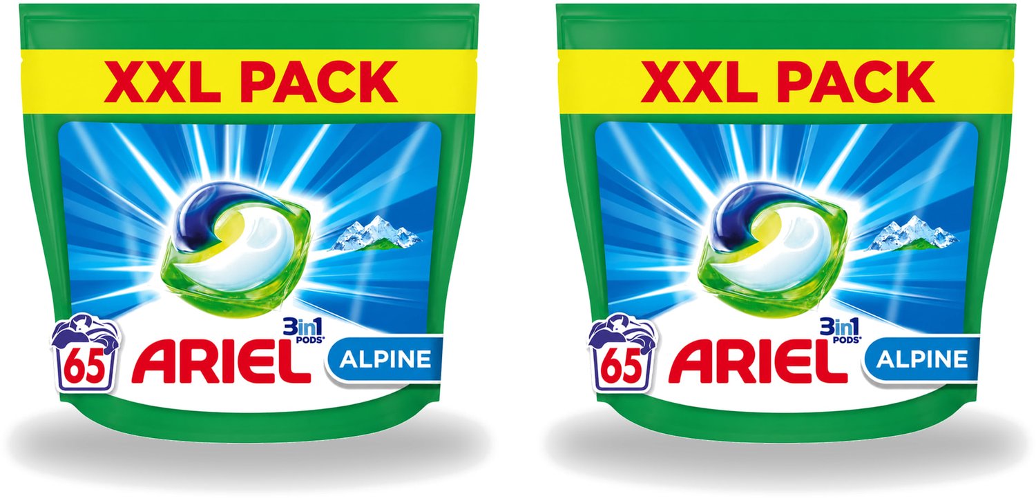 2 x Ariel – Pods 3in1 – Alpine – 1319 g – 65 wasbeurten - Voordeelverpakking - 2 stuks