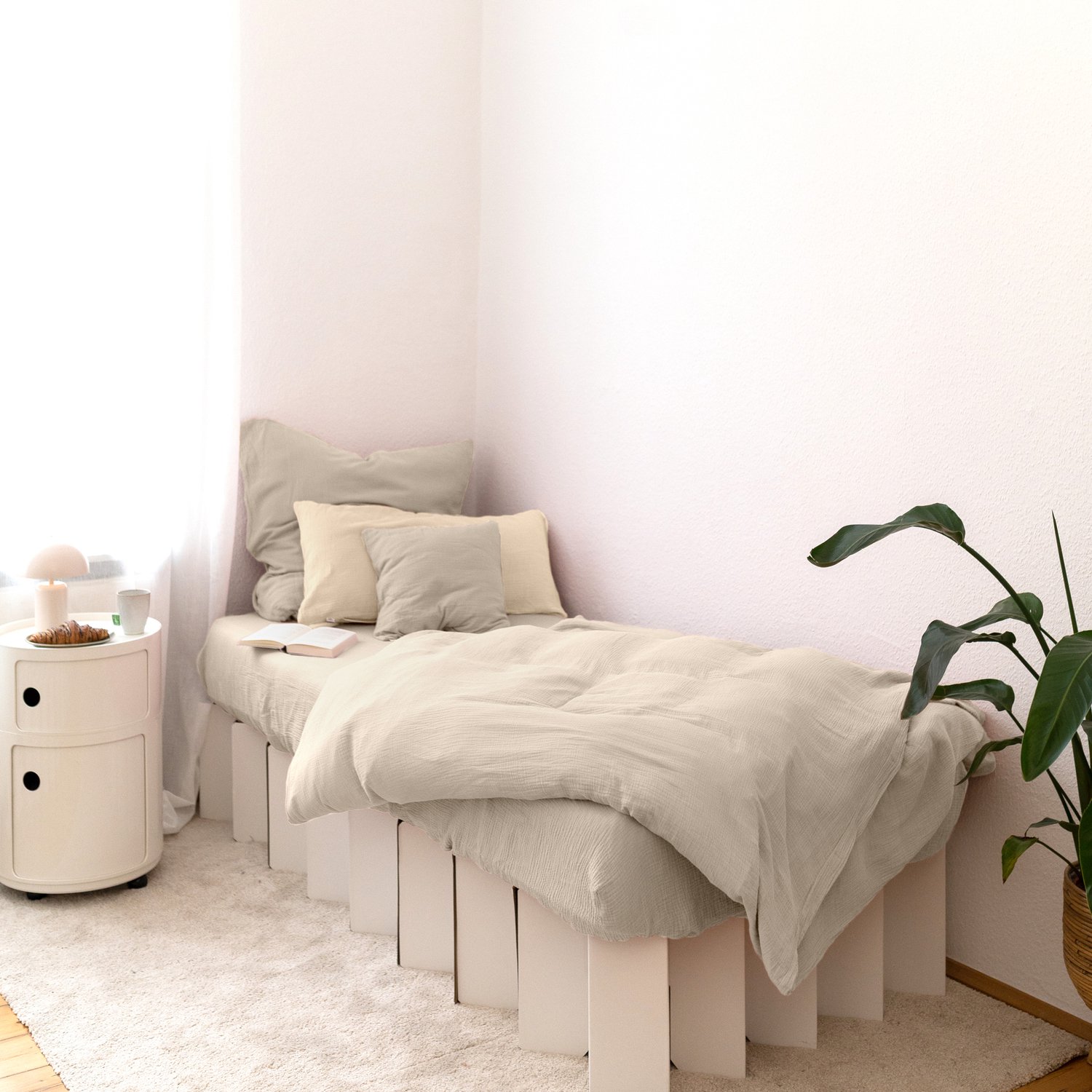 LILIMAUS Kussensloop 40 x 80 cm - mousseline katoen - lichtbeige