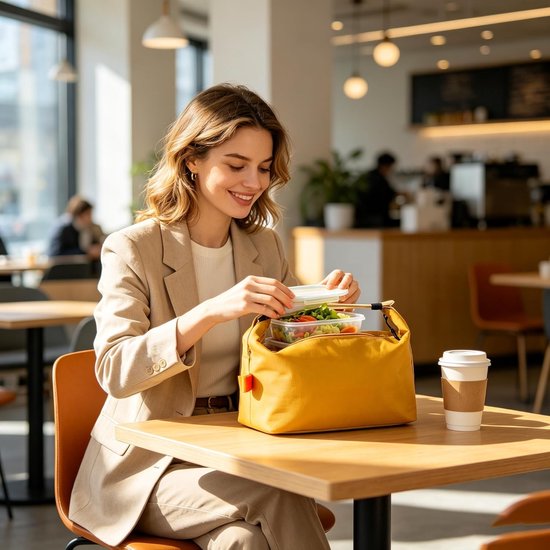 Koeltas voor Lunch en Picknick, Kleine Thermotas, Waterdichte en Lekvrije Isolatie Tas voor Werk en School — afbeelding 5