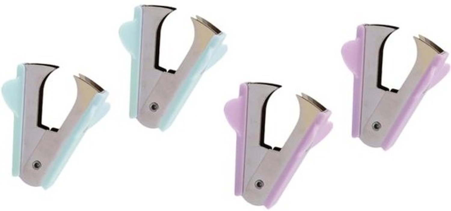 Nietjesverwijderaar Set - Nietjestrekker - Efficiënt kantoorwerk - Compact en licht - 4 stuks - Diverse kleuren