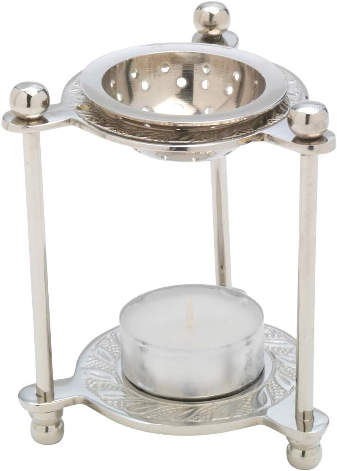 Merkloos Nikkel-Verzilverde Rookzuil, 10 cm Hoog