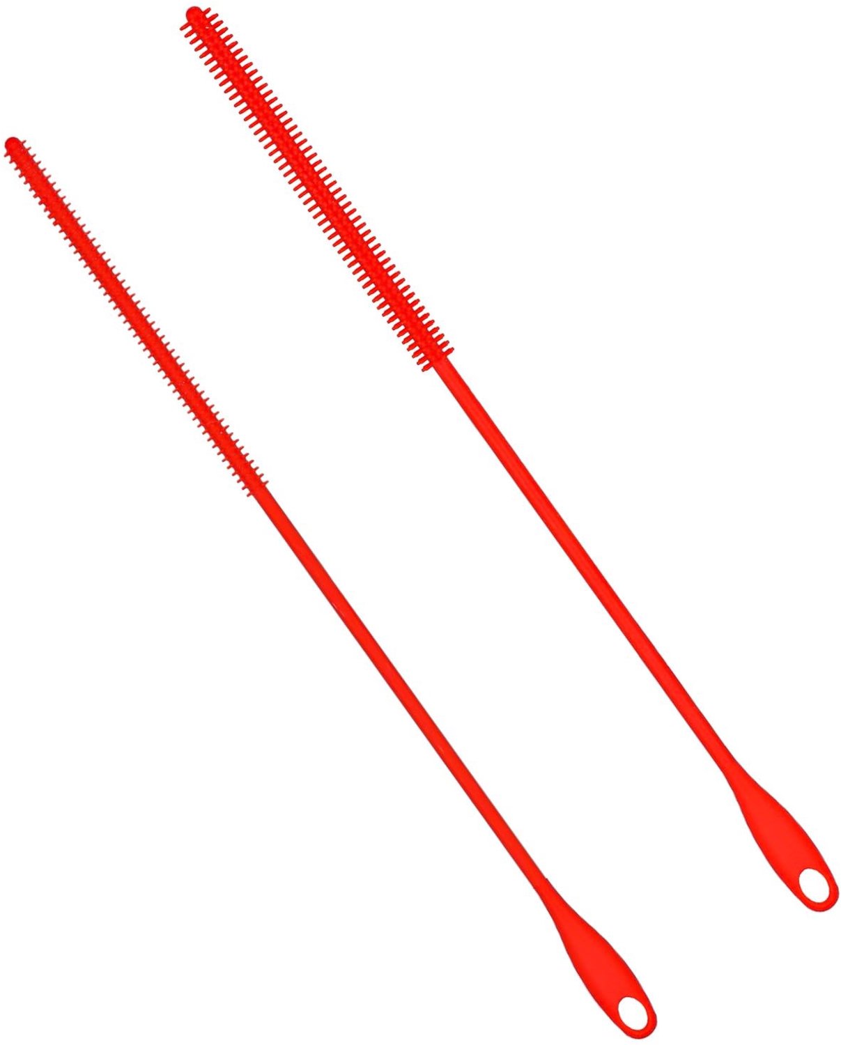 Rietjesreinigerborstel 2st - Siliconen Borstelset - Buigbare Spleetborstel - 6mm/8mm Diameter - 24cm Lengte - Voor Glas/Metalen Rietjes