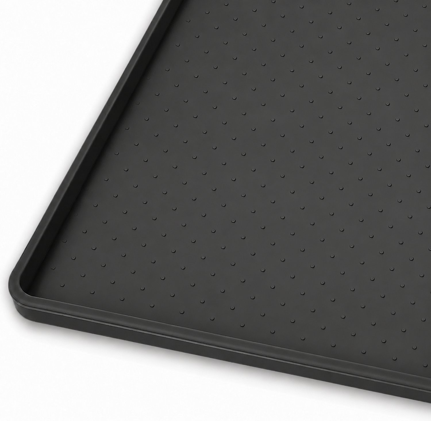 Tolvia Siliconen Voermat Hond & Kat - 60 x 80 cm - Antislip Voerbakmat met Verhoogde Rand - Waterdichte Placemat voor Voer- & Drinkbak - Zwart