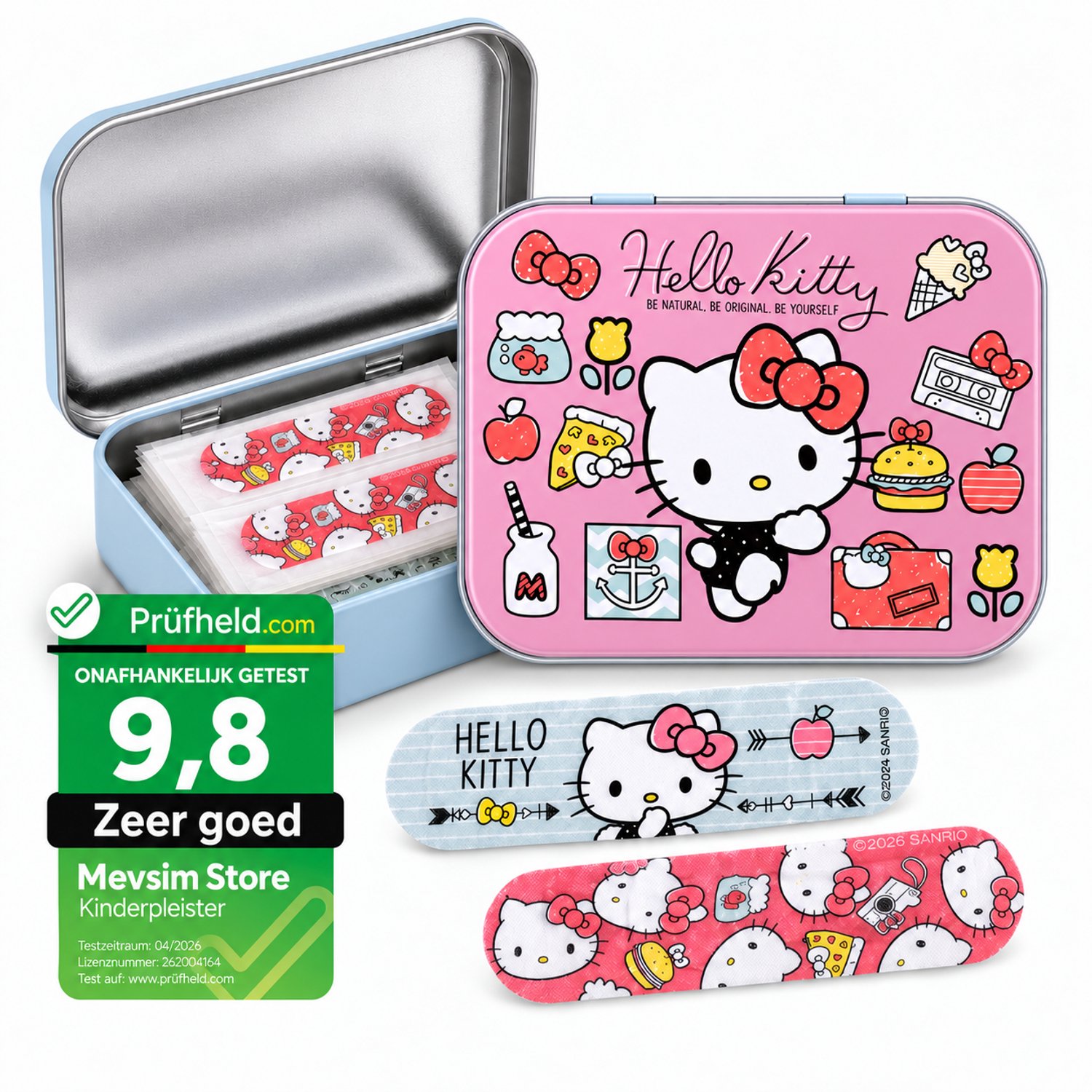 Hello Kitty Pleisters - Kinderpleisters - Pleisters in Metalen Doosje - 24 Stuks