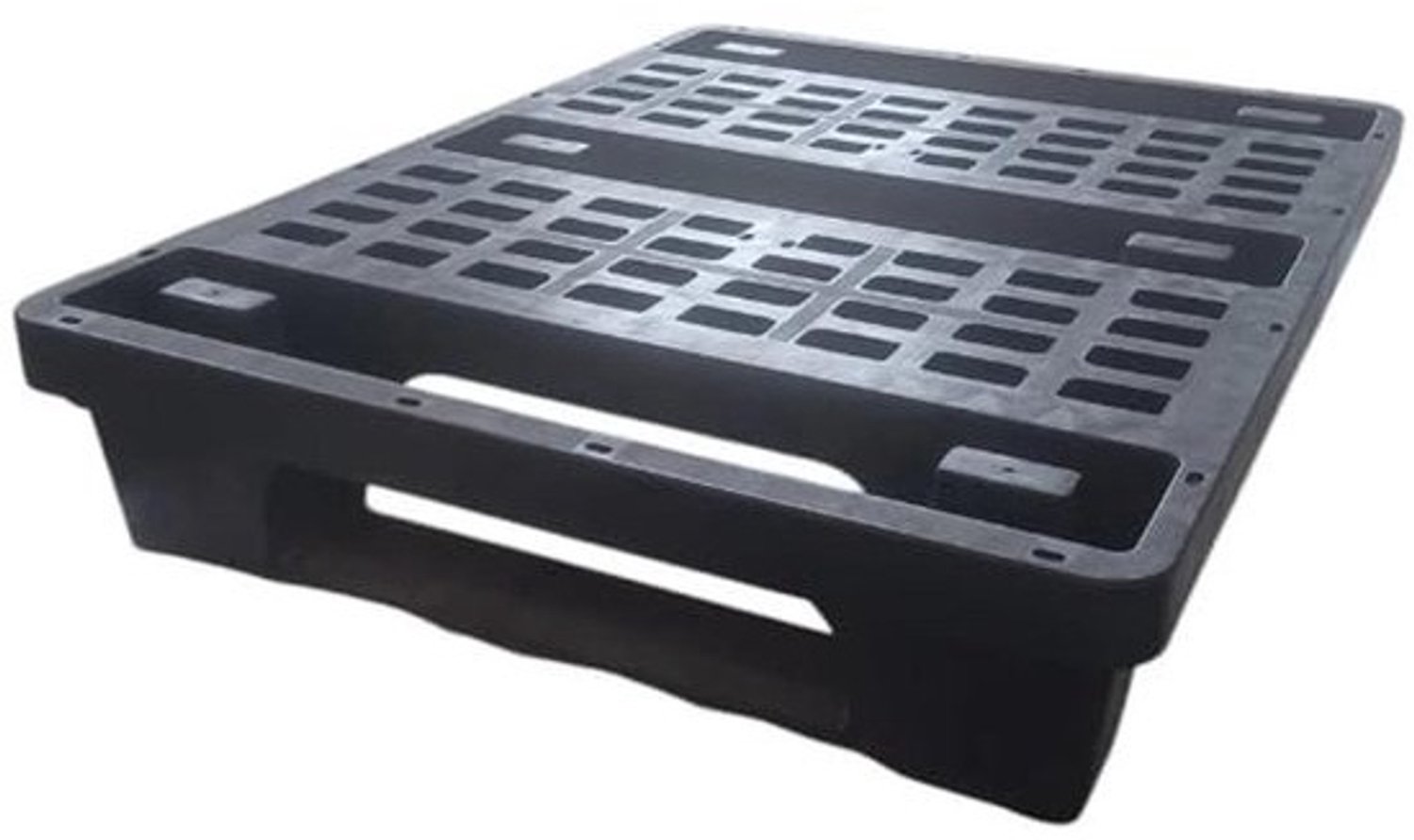Kunststof Pallet - Plastic Opbergbak - Transport van Goederen - Volledig Antislip - 80x60cm - Zwart