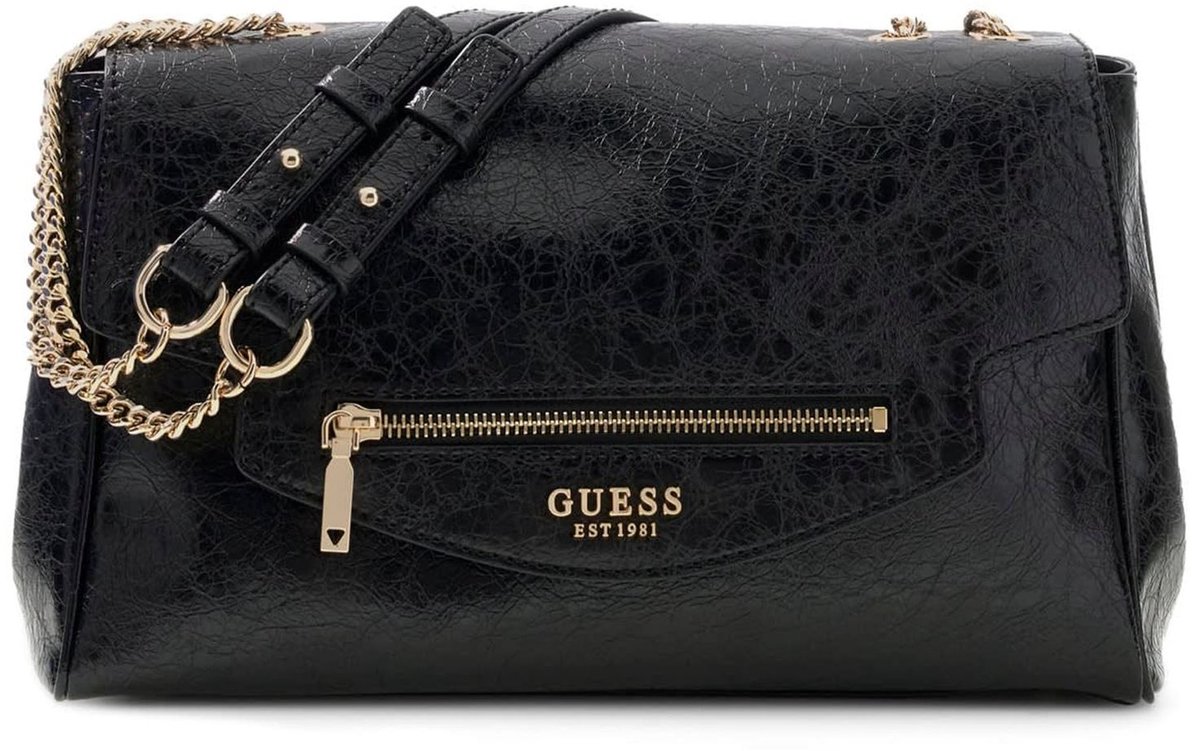 GUESS schoudertas Antonia Convertible Xbody Flap Black zwart