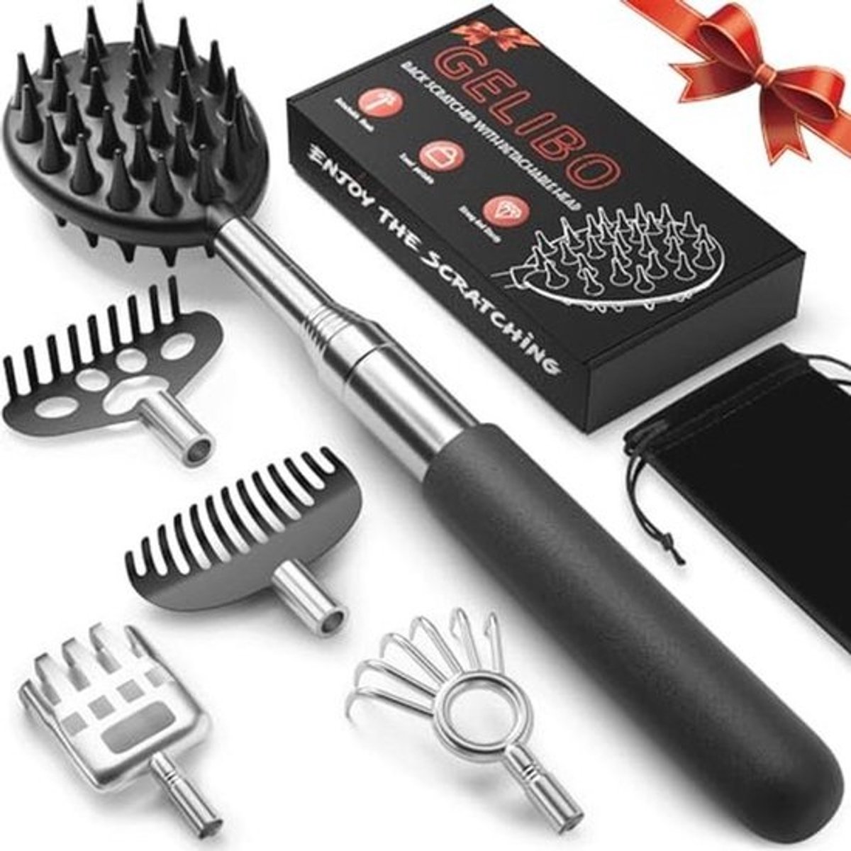 Telescopische Rugkrabber met 5 Afneembare Hoofden – Perfect Vaderdag Geschenk