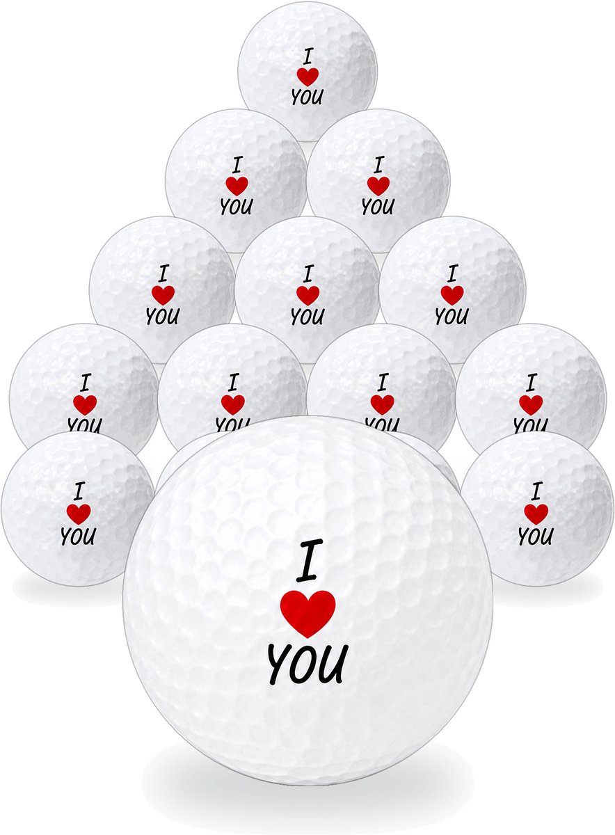 Wilson Golfballen I Love You - Valentijn Golf Cadeau - 15 stuks - Golfbal met Opdruk